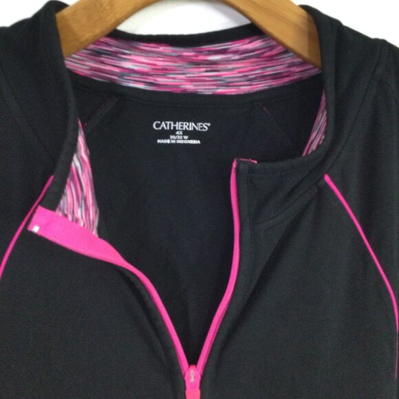 Catherines Womens Breast cancer Vest Full Zip Long Sleeves Black Size 4X Plus - Picture 8 of 16